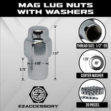 Load image into Gallery viewer, Set of 20 Cragar Style Chrome Lug Nuts - 1/2"-20 Thread Size for Secure Fit