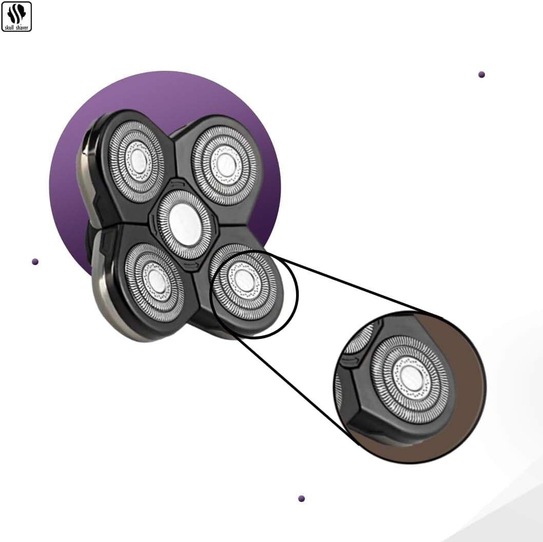 Efficient Replacement Shaver Head - Flexible Blades for Perfect Shaving Contours