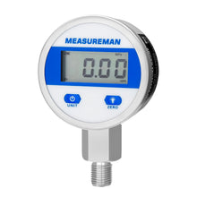 Load image into Gallery viewer, Stainless Steel Digital Pressure Gauge - 1/4" NPT, 1% Accuracy with Backlight