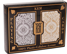 Load image into Gallery viewer, Luxury Black and Gold KEM Playing Cards, Bridge Size with Jumbo Index - 2 Decks