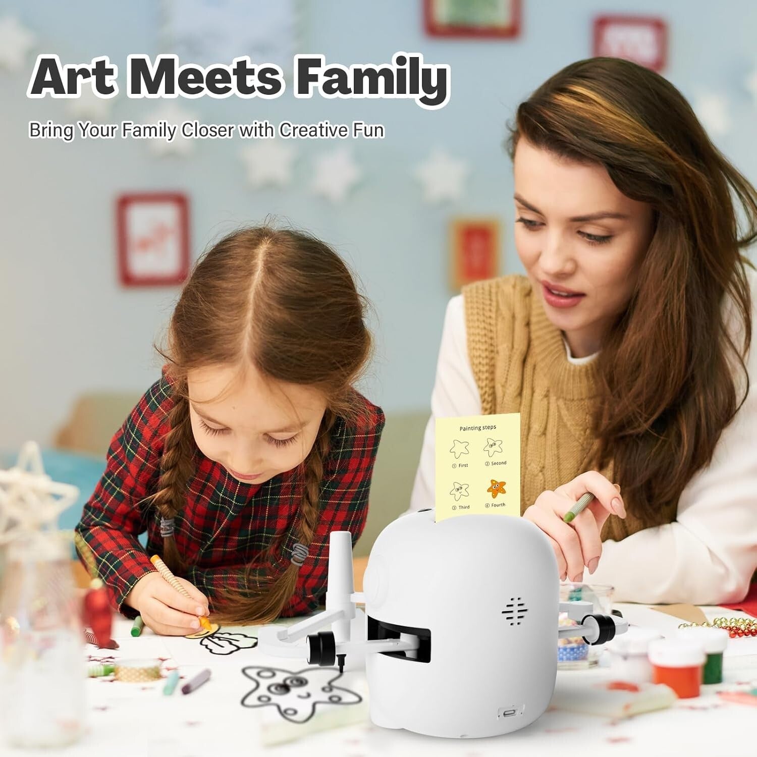 Creative Drawing Robot for Kids with 150 Interactive Cards & Music Features