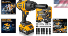 Load image into Gallery viewer, Compact 1/2 Inch Cordless Impact Wrench with Included Suitcase and Accessories