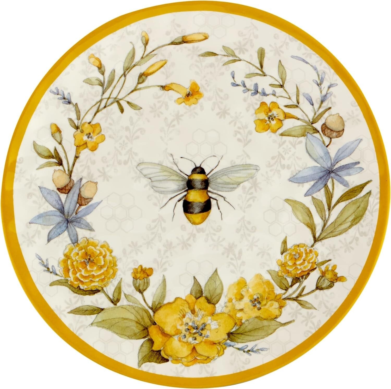 Charming Bee & Floral 12-Piece Melamine Set for Spring & Summer Entertaining