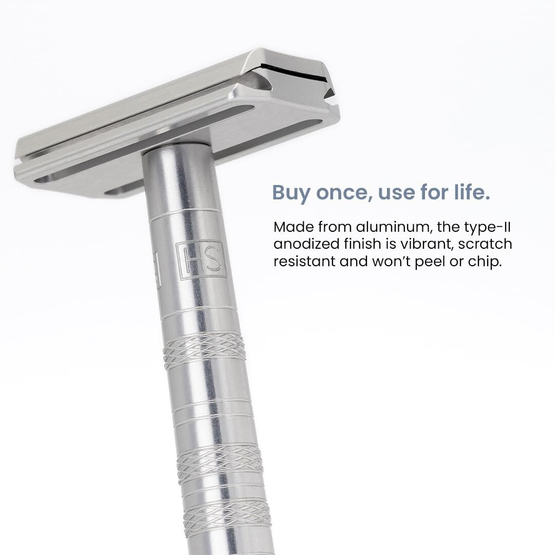Henson Precision Double Edge Razor with 5 Spare Blades - Skin-Friendly Shaving