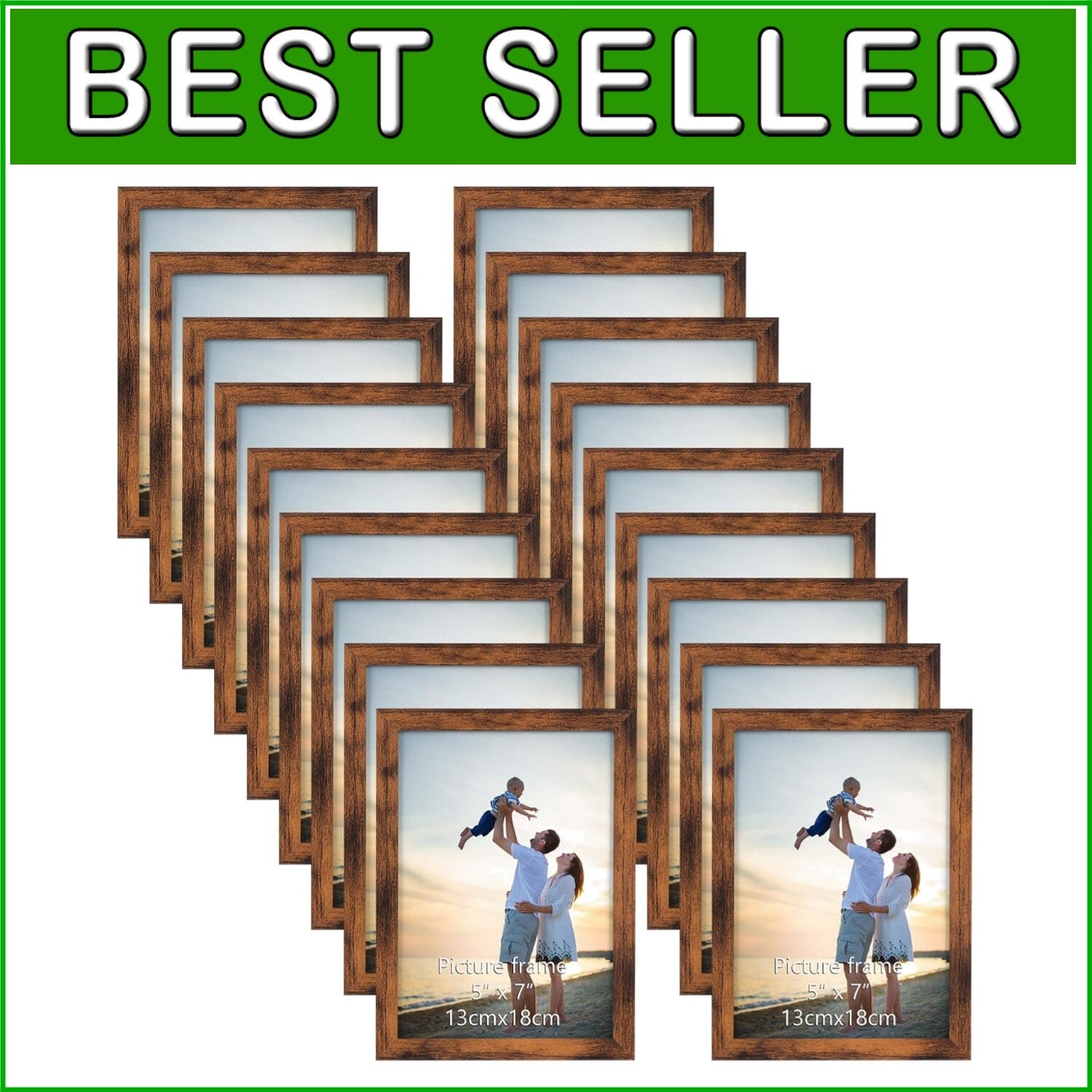 Affordable 18-Pack Rustic Brown Frames for Wall Art and Family Photos