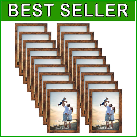 Affordable 18-Pack Rustic Brown Frames for Wall Art and Family Photos