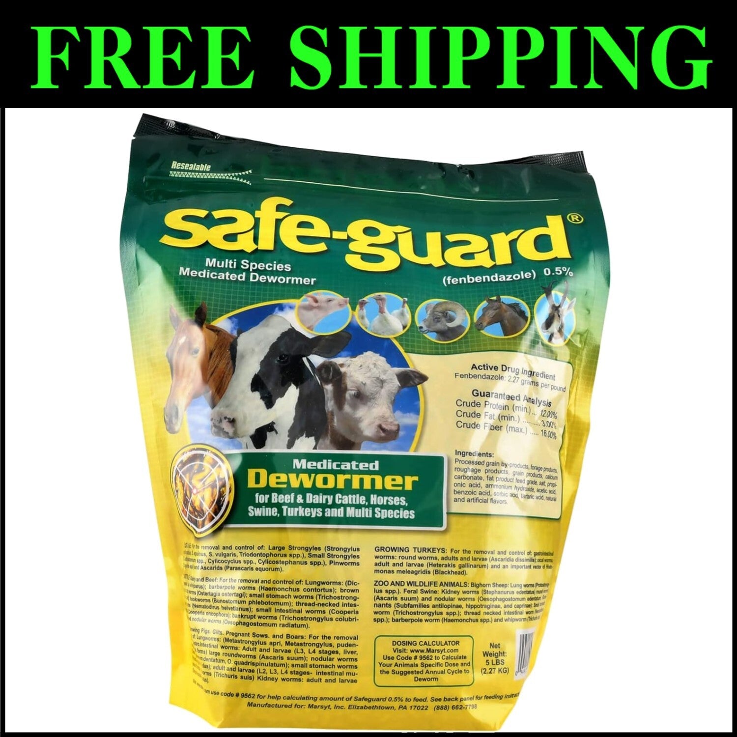 Effective 5 lb Multi-Species Dewormer - Ensuring Pet Wellness Made Easy