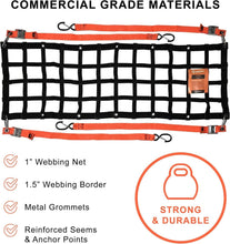 Load image into Gallery viewer, 84" Adjustable Cargo Net with Easy Storage for Trucks and Outdoor Adventures
