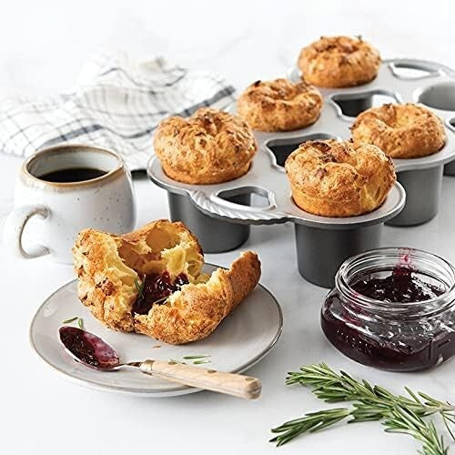 Versatile 6-Cup Popover Pan - Ideal for Holiday Baking & Special Occasions