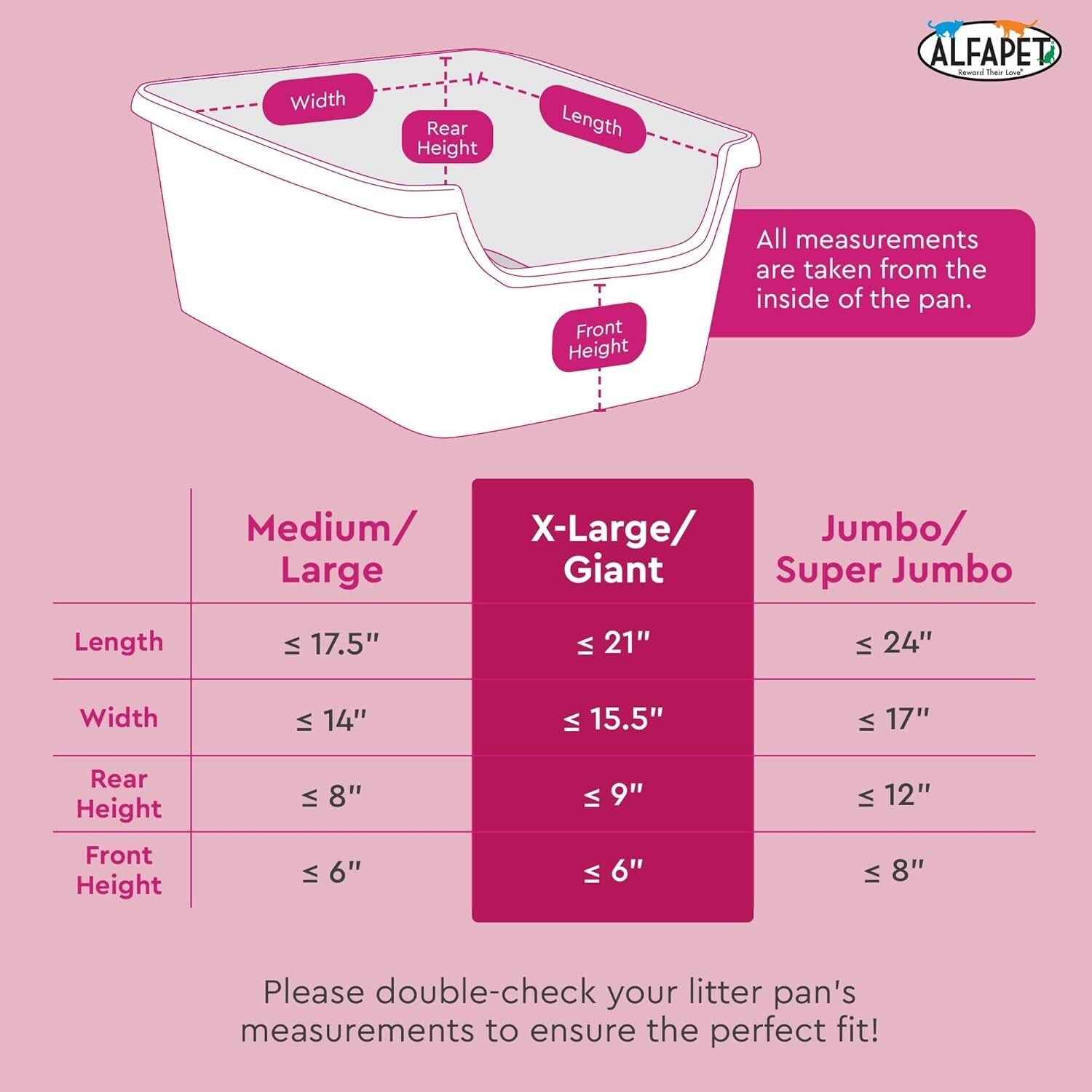 Tear-Resistant Extra Giant Cat Litter Liners with Sta-Put Technology - 60 Count