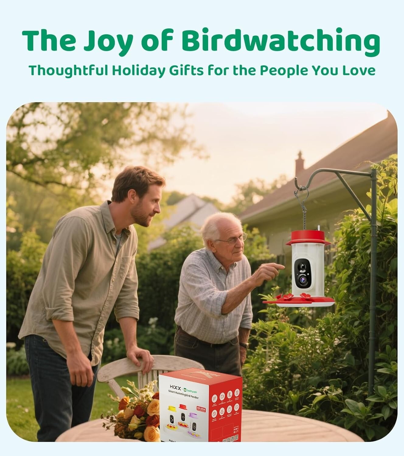 Interactive Hummingbird Feeder with HD Camera & Ant Moat - Gift for Bird Lovers