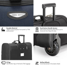 Load image into Gallery viewer, Premium Expandable Travel Luggage - Amsterdam Collection, Navy Color, 23-Inch