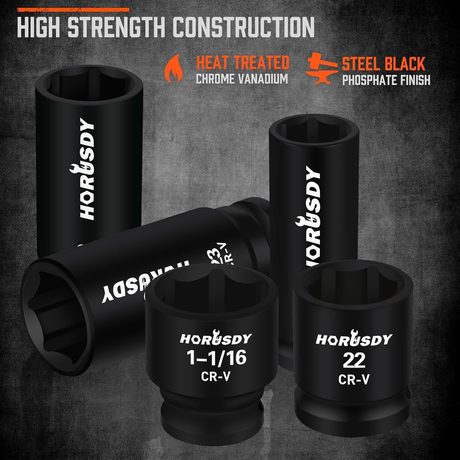 Durable 1/2-Inch Drive Impact Socket Set with Customized Storage Box, 67 Pieces