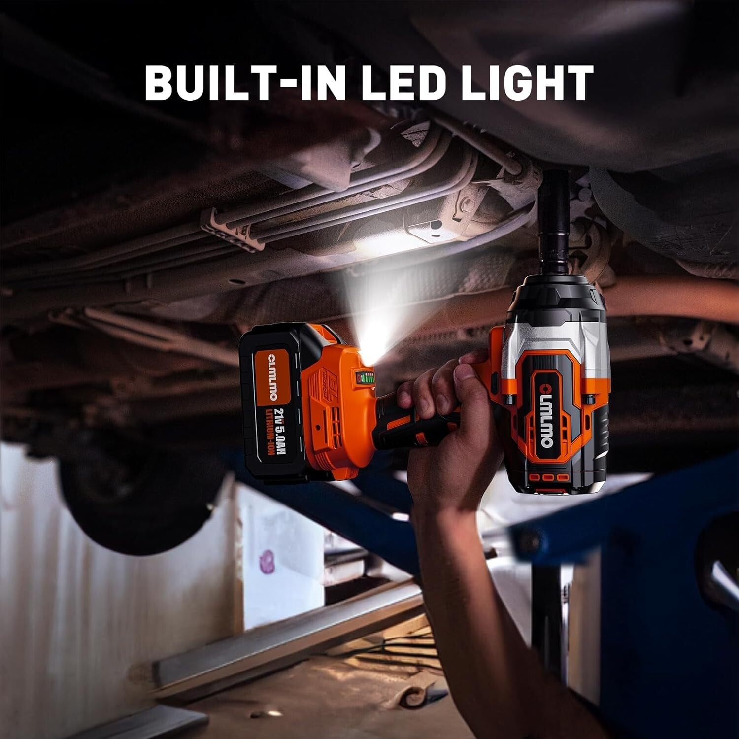 Powerful Cordless Impact Wrench 800 Ft-lbs/1100Nm - Compact Suitcase Included