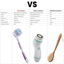 Load image into Gallery viewer, 5-in-1 Rechargeable Electric Body Brush - Long Handle Exfoliating Scrubber