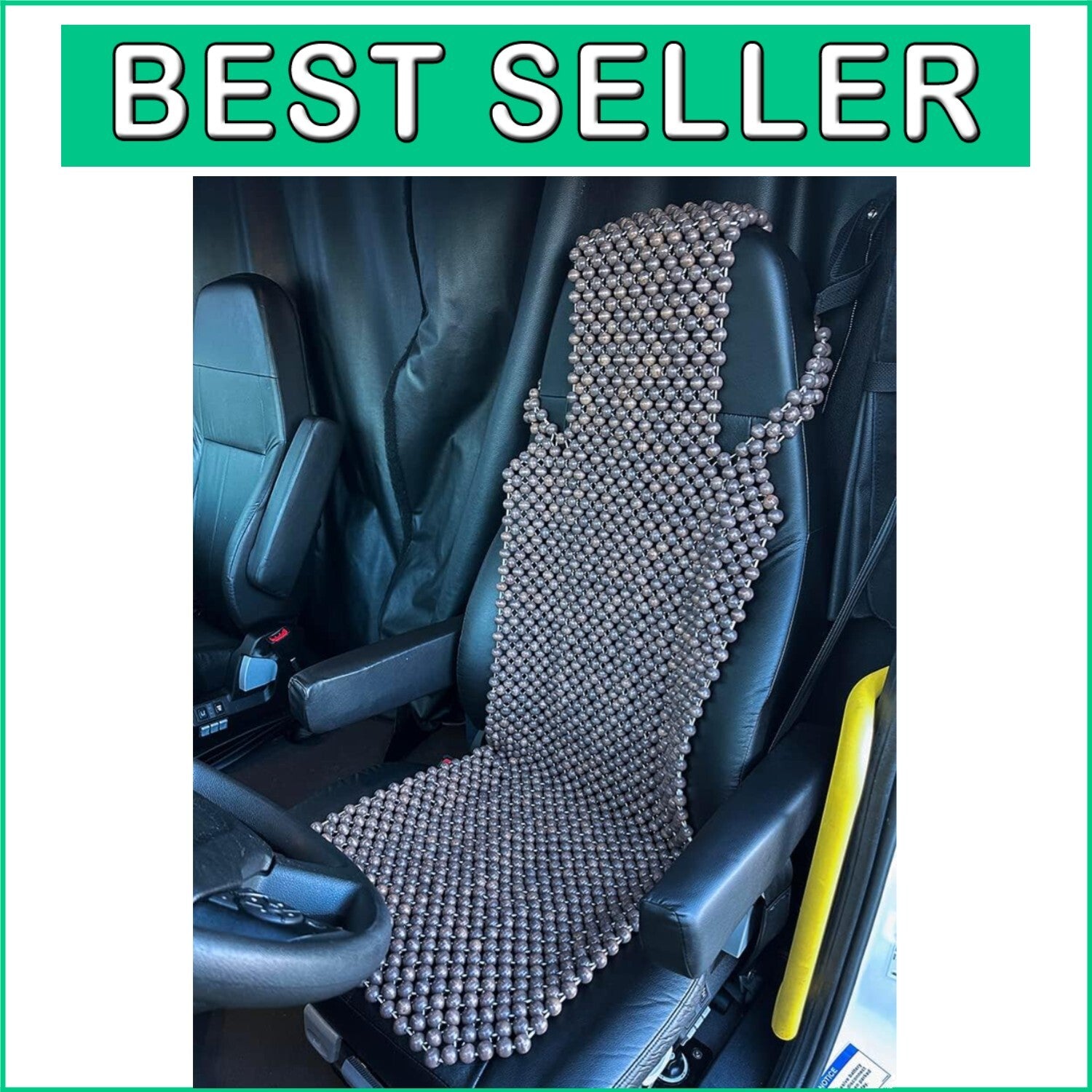 Custom Fit Wood Bead Seat Cover for Truck & RV - Easy Installation & Relaxation