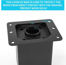 Load image into Gallery viewer, Heavy-Duty 4x4 Post Base - 13GA Steel Brackets for Deck &amp; Mailbox Support