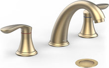 Load image into Gallery viewer, Luxury Brushed Gold Bathroom Sink Faucet with Two Handles &amp; High-Arc Spout