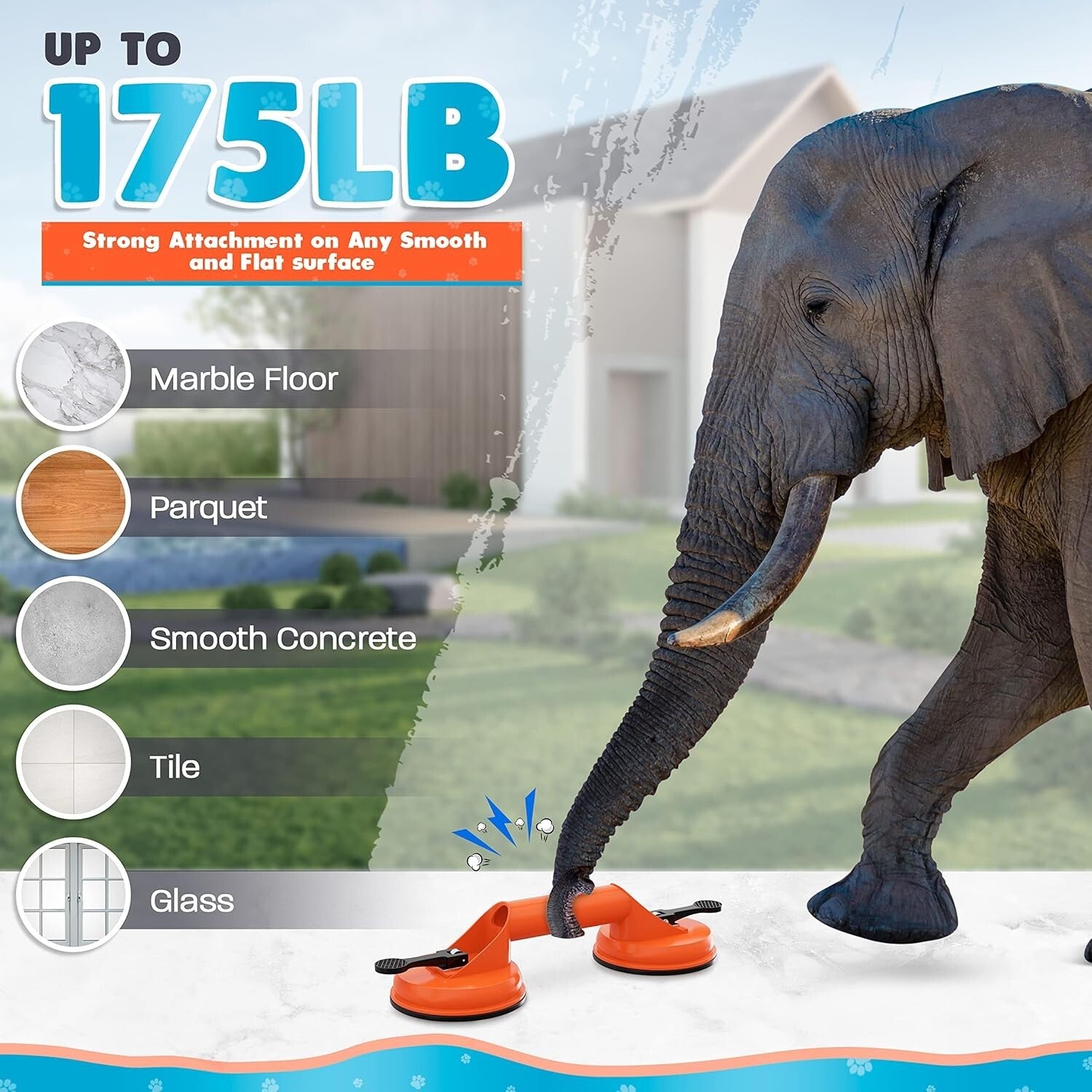 Durable Tug of War Dog Toy with Double Suction Cups - Perfect for Large Breeds