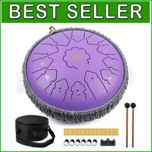 Load image into Gallery viewer, HandPan 12-Inch Steel Tongue Drum with Accessories for Meditation &amp; Healing