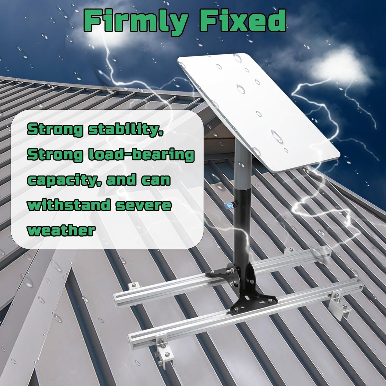 Adjustable Starlink Roof Mount Kit for Seam Metal Roofs - No Drilling Required