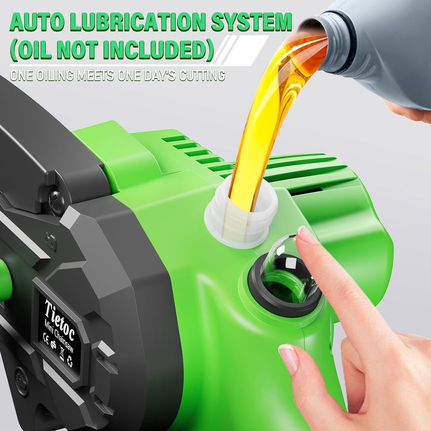 Battery-Powered 6-Inch Mini Chainsaw with Auto Oiler - Safe & User-Friendly