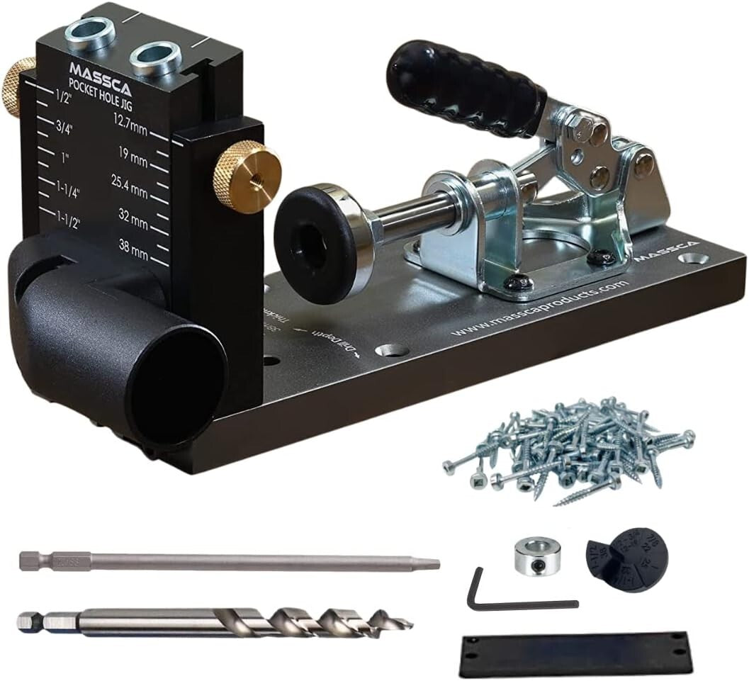 Adjustable Aluminum Pocket Hole Jig Kit M1 - Precision Woodworking Tool