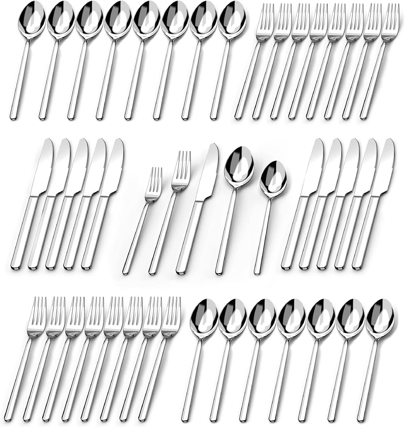18/10 Stainless Steel 60-Piece Cutlery Set - Dishwasher Safe and Rust Resistant