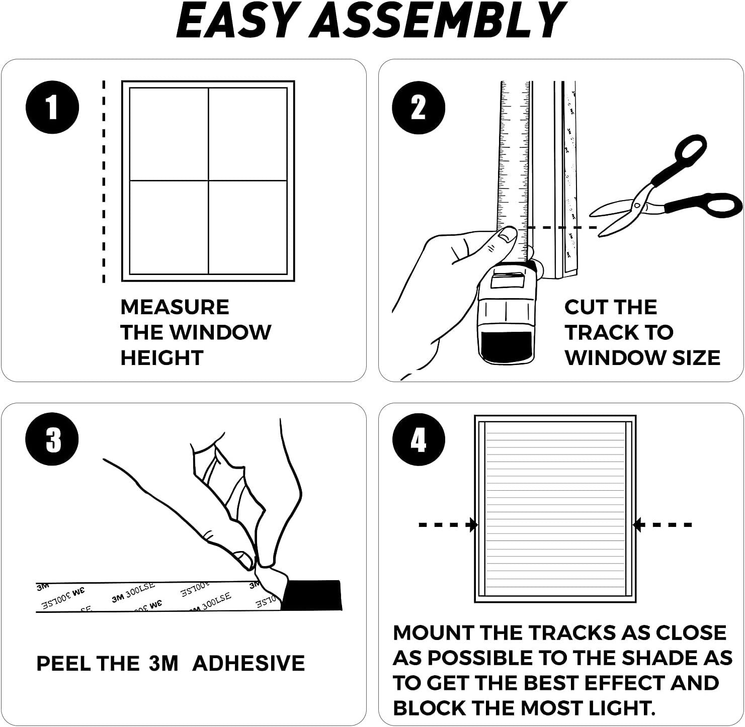Customizable Light Blocking Strips for Blackout Blinds - 58.5" Silvery Grey Duo