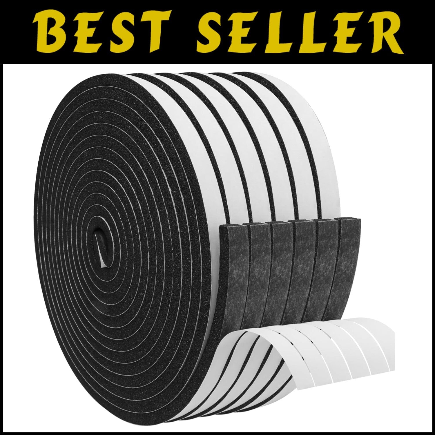 High Density Foam Weatherstripping Tape - 1/2In x 1/4In x 197Ft Sealing Solution