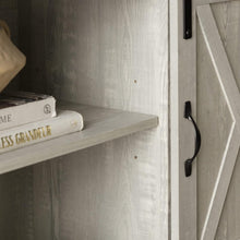 Load image into Gallery viewer, Charming 58-Inch Stone Grey TV Stand with Sliding Doors and 3 Adjustable Shelves