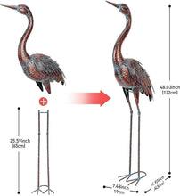 Load image into Gallery viewer, Handcrafted Bronze Crane Statue - Elegant Outdoor Garden Art for All Seasons