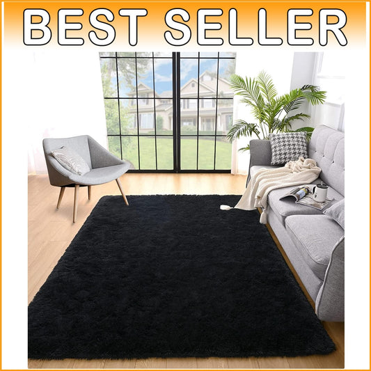 Soft Polyester 8x10 Feet Shag Rug - Ideal for Living Room, Nursery & Kids Rooms