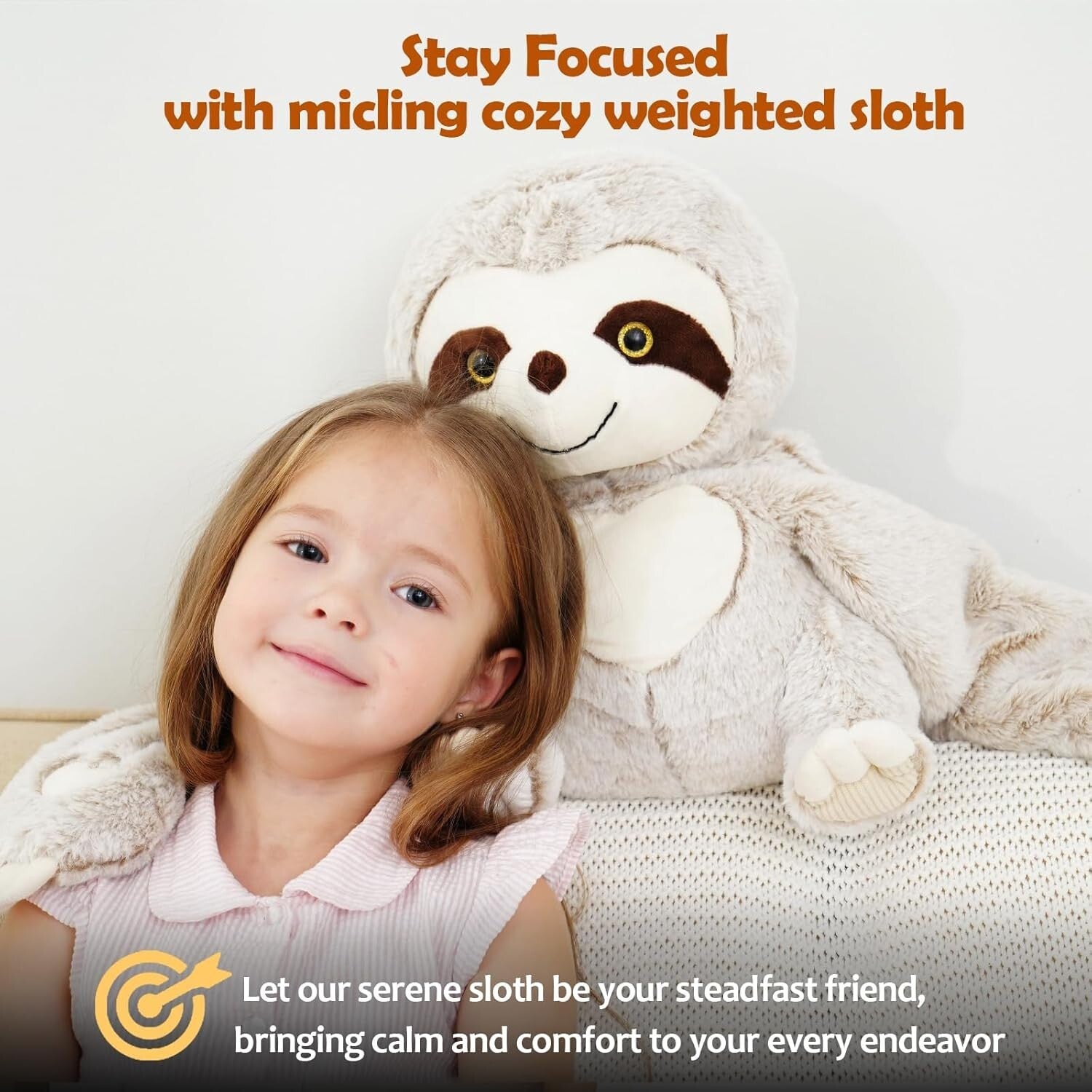 Cozy 4.5 lbs Sloth Plush Toy for Sensory Needs | Comfort for Kids & Adults