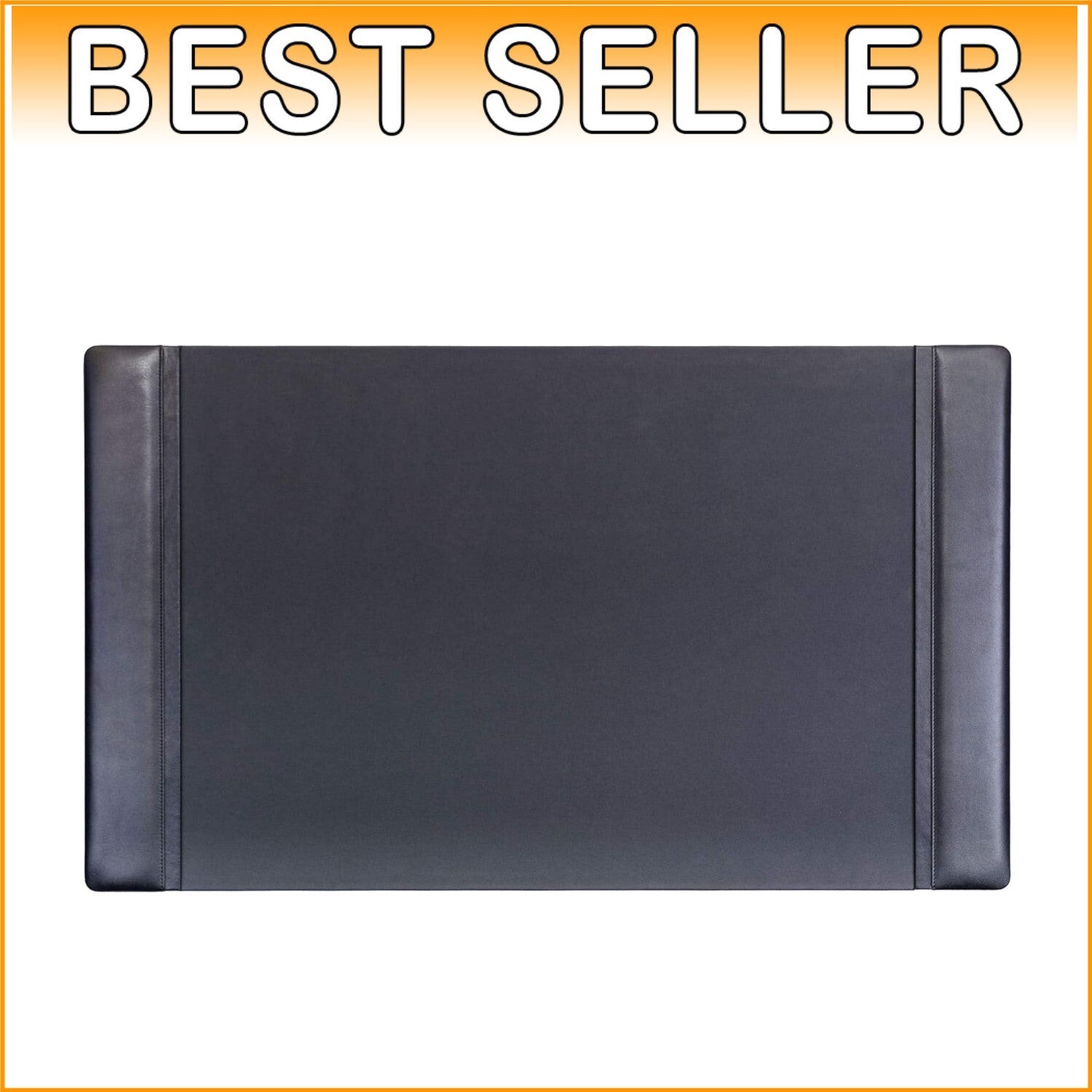 Luxury Leather Desk Mat with Side Rails - Elegant Office Surface Protector