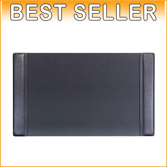 Luxury Leather Desk Mat with Side Rails - Elegant Office Surface Protector