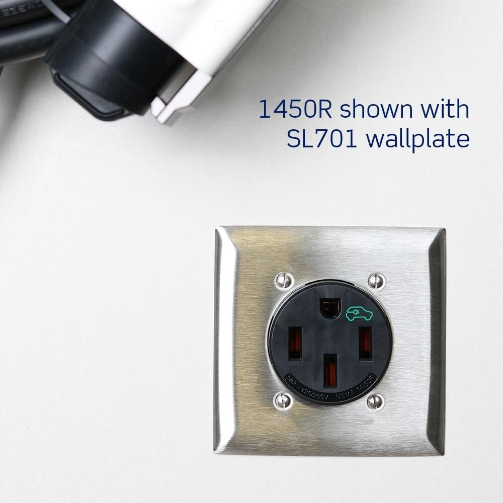 Flush Mount 50 Amp Heavy Duty EV Charging Receptacle, Compatible with All Models