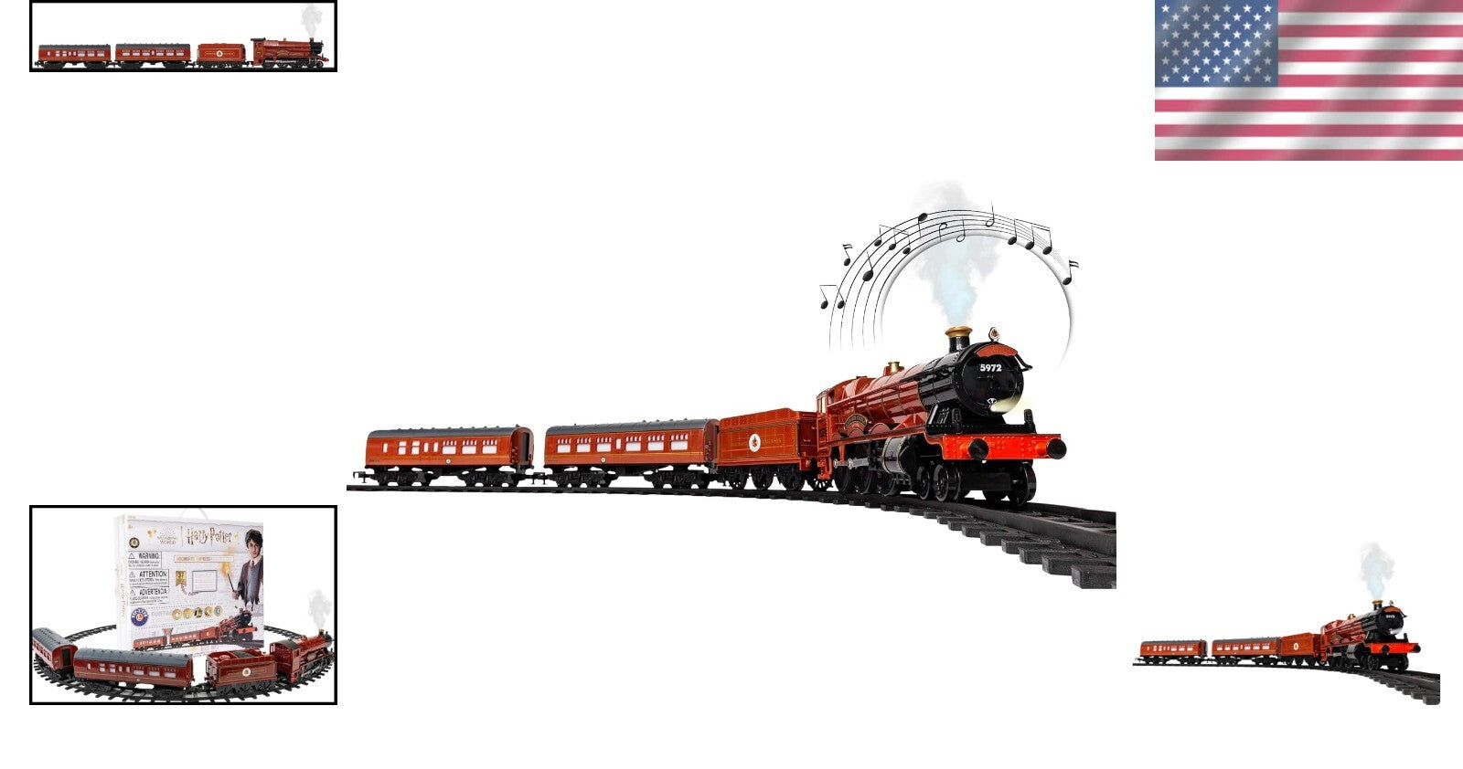 Bluetooth-Enabled Hogwarts Express Train Set with Smoke Effects & Flexible Track