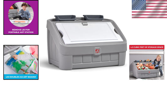 2-in-1 Kids Toy Storage Box & Art Easel - Innovative Organizer for Creative Play