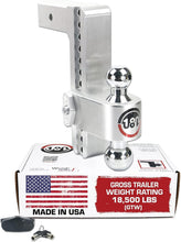 Load image into Gallery viewer, USA-Made Adjustable Trailer Hitch with Easy Turnover Tow Balls - 18,500 lbs