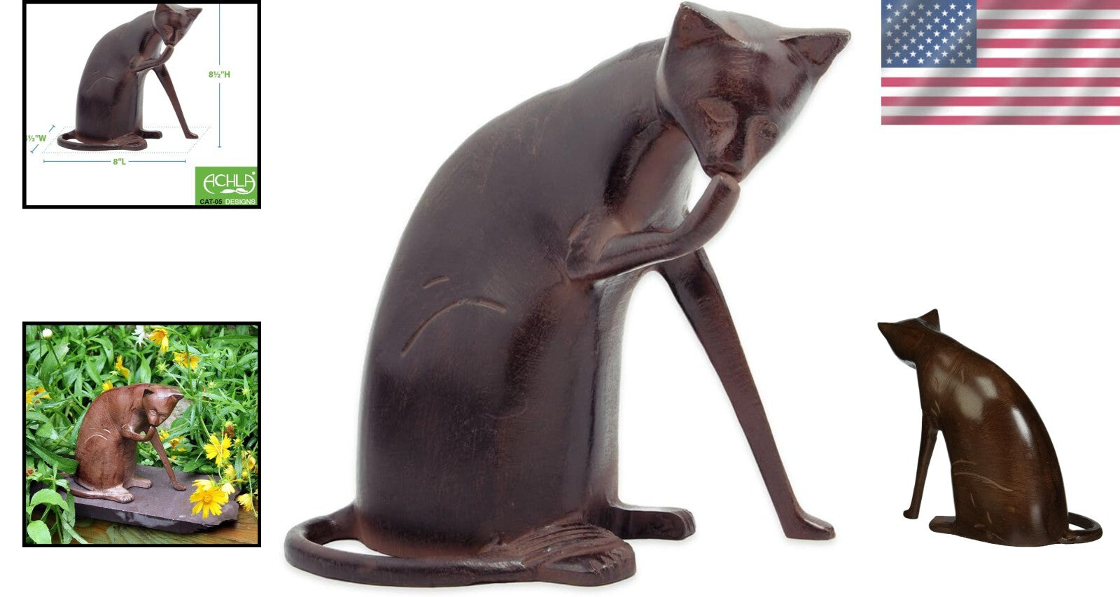 Playful Siamese Cat Sculpture - Perfect Addition to Garden or Home Décor