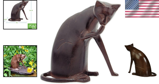 Playful Siamese Cat Sculpture - Perfect Addition to Garden or Home Décor