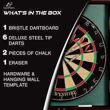 Load image into Gallery viewer, High-Density Sisal Bristle Dartboard &amp; Cabinet - Self-Healing &amp; Rotating Ring
