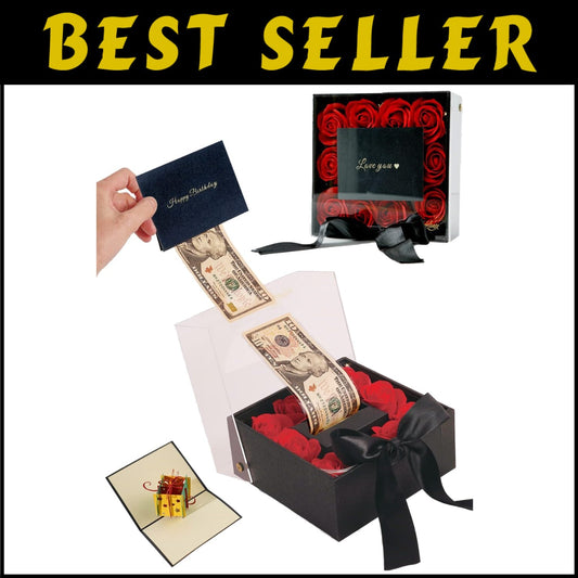 Multi-Occasion Elegant Money Box with Ribbon and Surprise Pull Mechanism