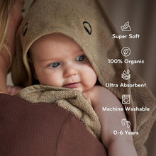 Load image into Gallery viewer, Super-Soft Organic Hooded Baby Towels 2-Pack - Perfect for Newborns &amp; Toddlers