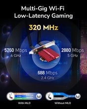 Load image into Gallery viewer, Upgrade Your PC with a WiFi 7 PCIe Adapter Featuring Intel Chipset &amp; Antennas