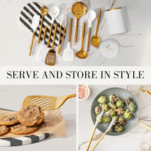 Load image into Gallery viewer, Luxury White Silicone and Gold Stainless Steel Kitchen Utensils Set – 13 Pieces