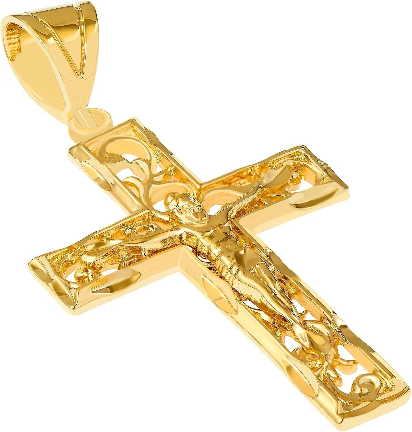 Durable Filigree Crucifix Necklace for Men & Women - Lifetime Warranty