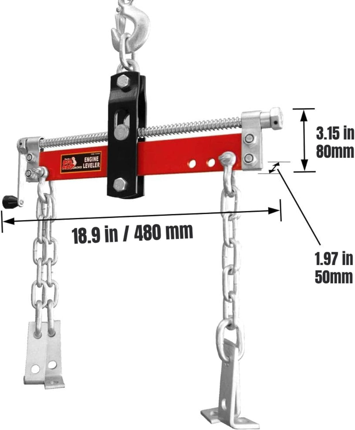 Easy-Use 3 Position Engine Leveler - 3/4 Ton Capacity and Adjustable Handle