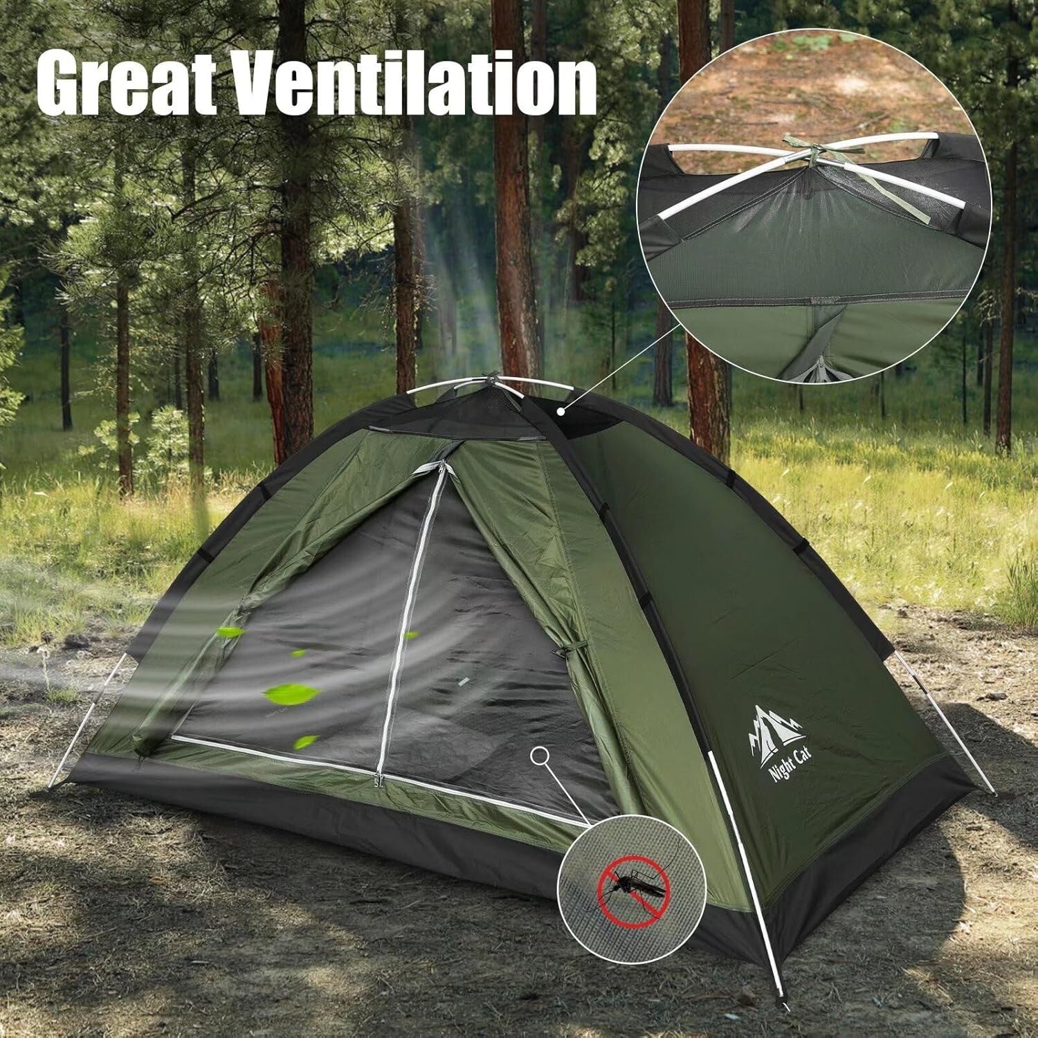 Compact 1-Person Camping Tent with Heavy Rainproof Design - Perfect for Scouts